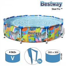 Бассейн каркасный 305х66см Steel Pro Bestway